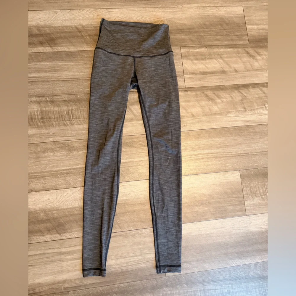 Lululemon Wunder Under High-Rise Leggings Heathered Gray Women’s Sz 4